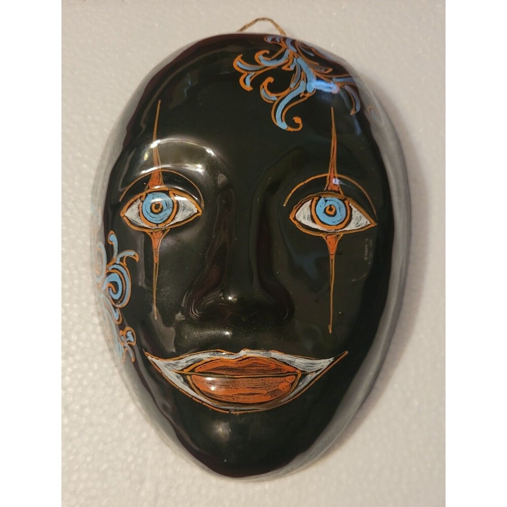 Artist Sgnd Questa Maiolica Verzolini Handpainted Majolica Face Mask Wall Decor
